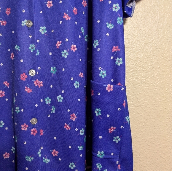 lind And Clare Blue Floral Button-Up Shirtsize 44 Pre-owned - Picture 6 of 9